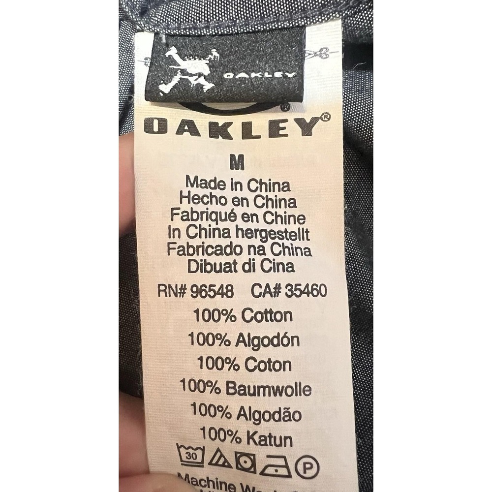 Oakley Mens Size Medium Grey Long Sleeve Button-Up Shirt Heathered Lifestyle - Picture 5 of 16